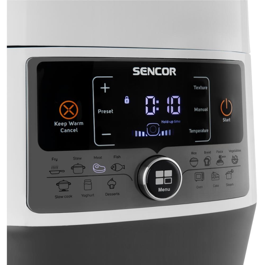 Sencor - Multifunktionell elektrisk tryckkokare 5,5 l 1000W/230V vit/svart