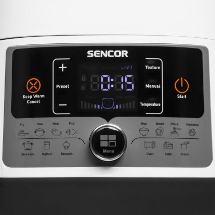 Sencor - Multifunktionell elektrisk tryckkokare 5,5 l 1000W/230V vit/svart