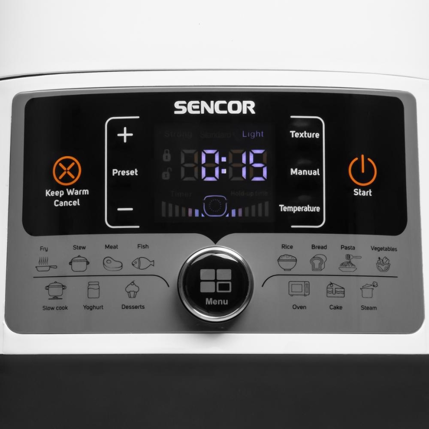Sencor - Multifunktionell elektrisk tryckkokare 5,5 l 1000W/230V vit/svart
