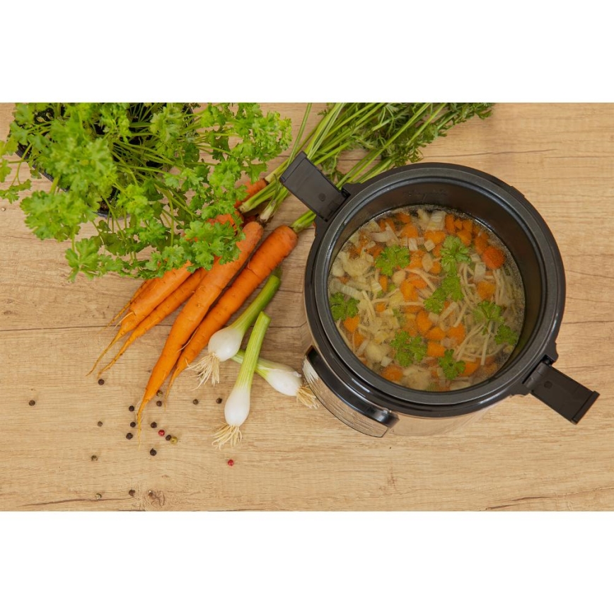 Sencor - Multifunktionell riskokare 350 W/230 V 0,6 l rostfritt stål/svart