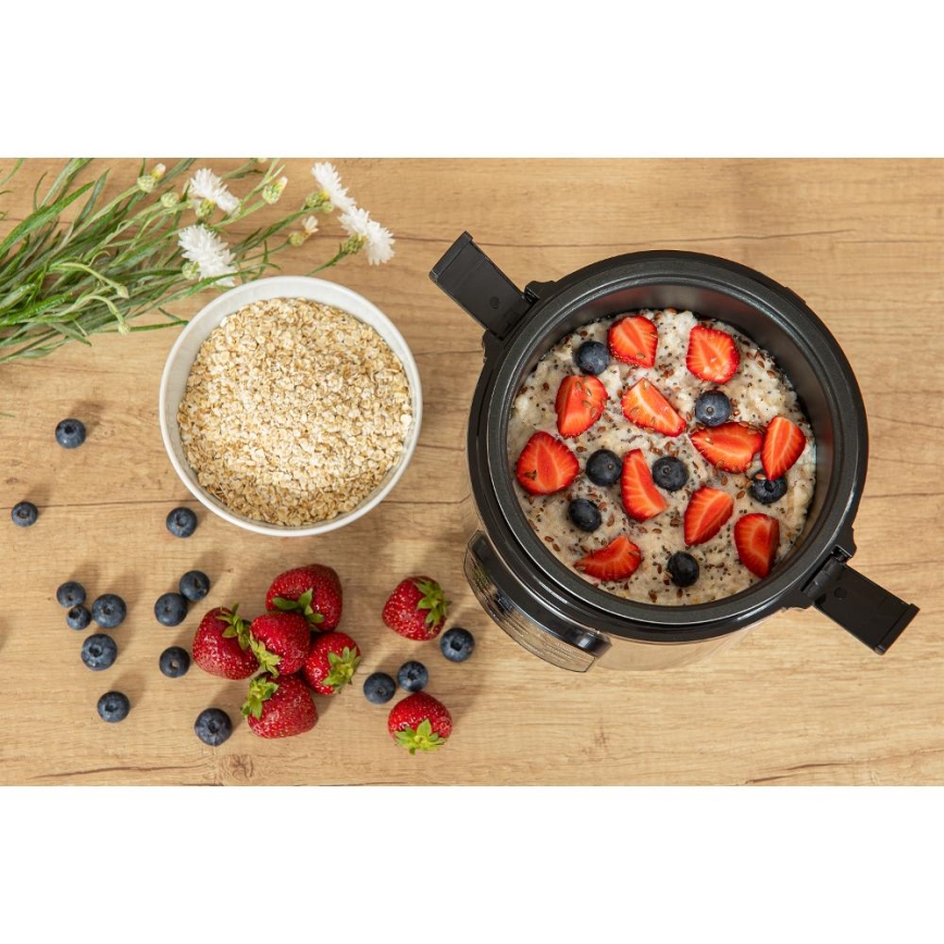 Sencor - Multifunktionell riskokare 350 W/230 V 0,6 l rostfritt stål/svart