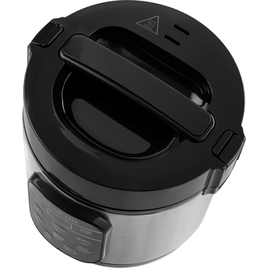 Sencor - Multifunktionell riskokare 350 W/230 V 0,6 l rostfritt stål/svart