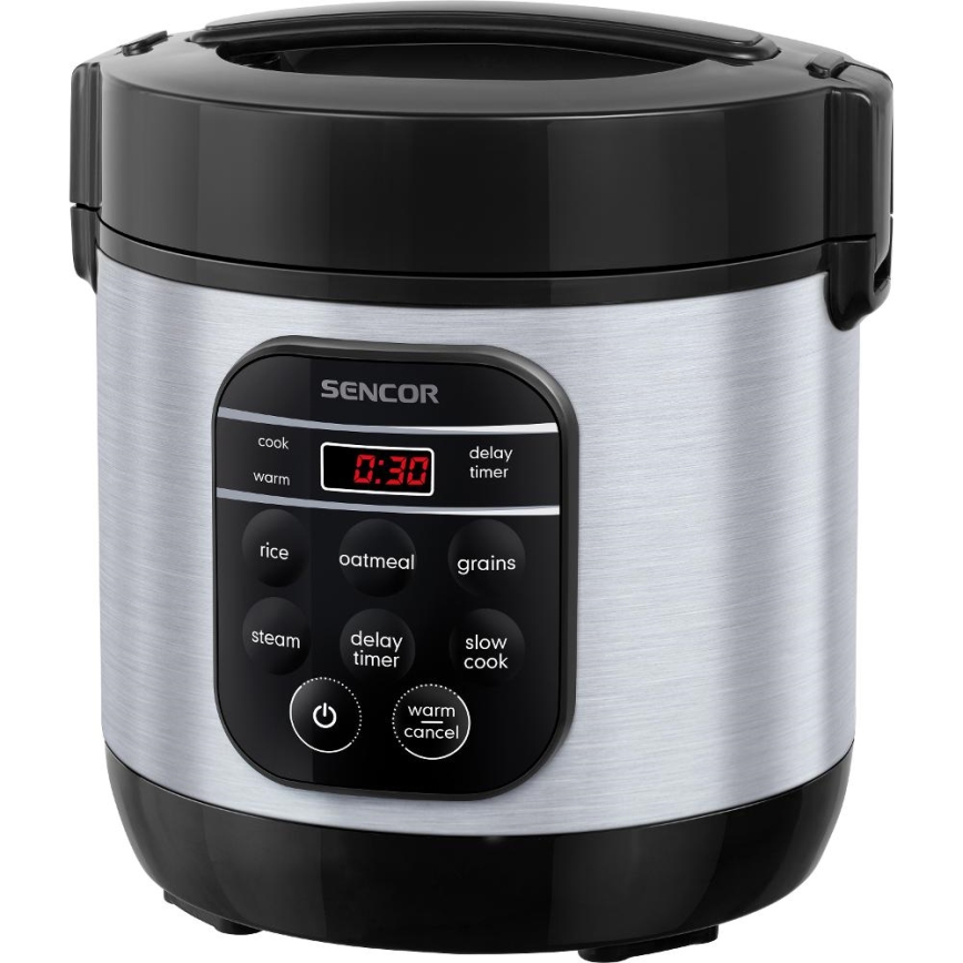 Sencor - Multifunktionell riskokare 350W/230V 0,6 l rostfritt stål/svart
