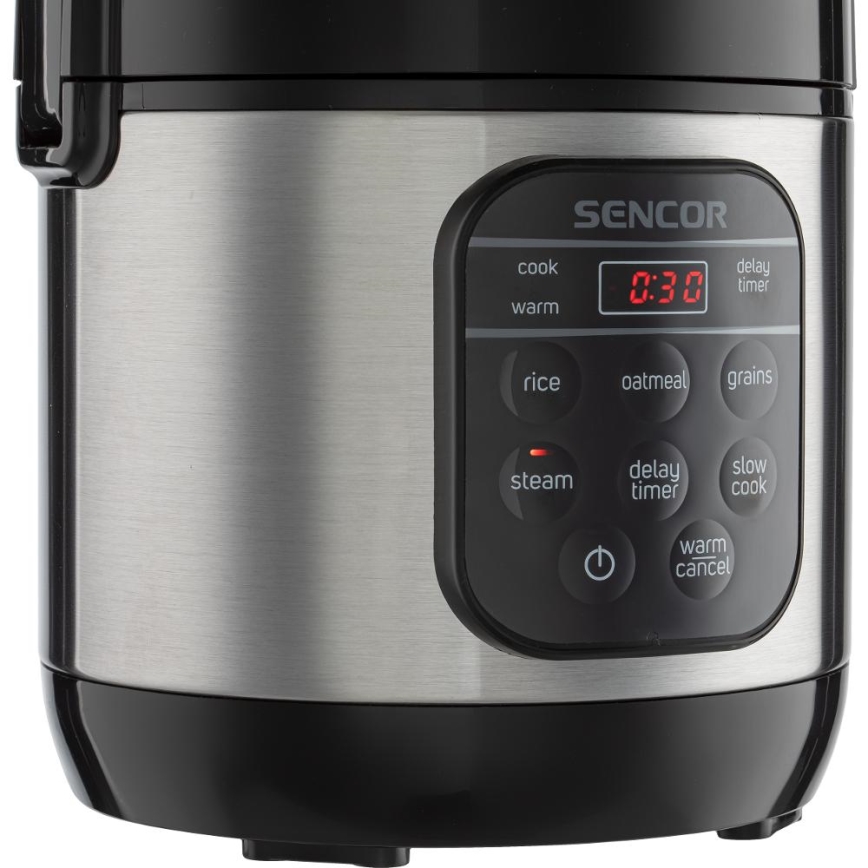Sencor - Multifunktionell riskokare 350W/230V 0,6 l rostfritt stål/svart