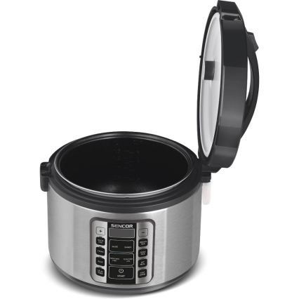 Sencor - Multifunktionell riskokare 700W/230V 1,5 l rostfritt stål/svart