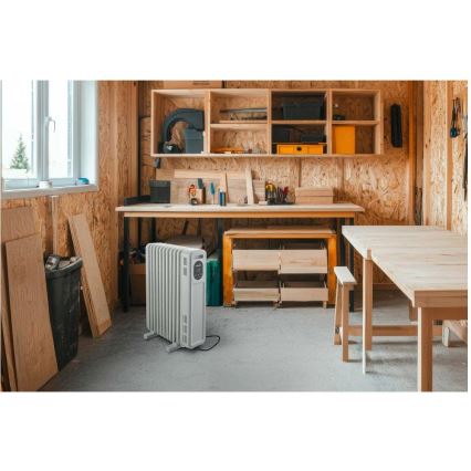 Sencor - Oljeradiator med 11 lameller 1000/2300W/230V vit + fjärrkontroll