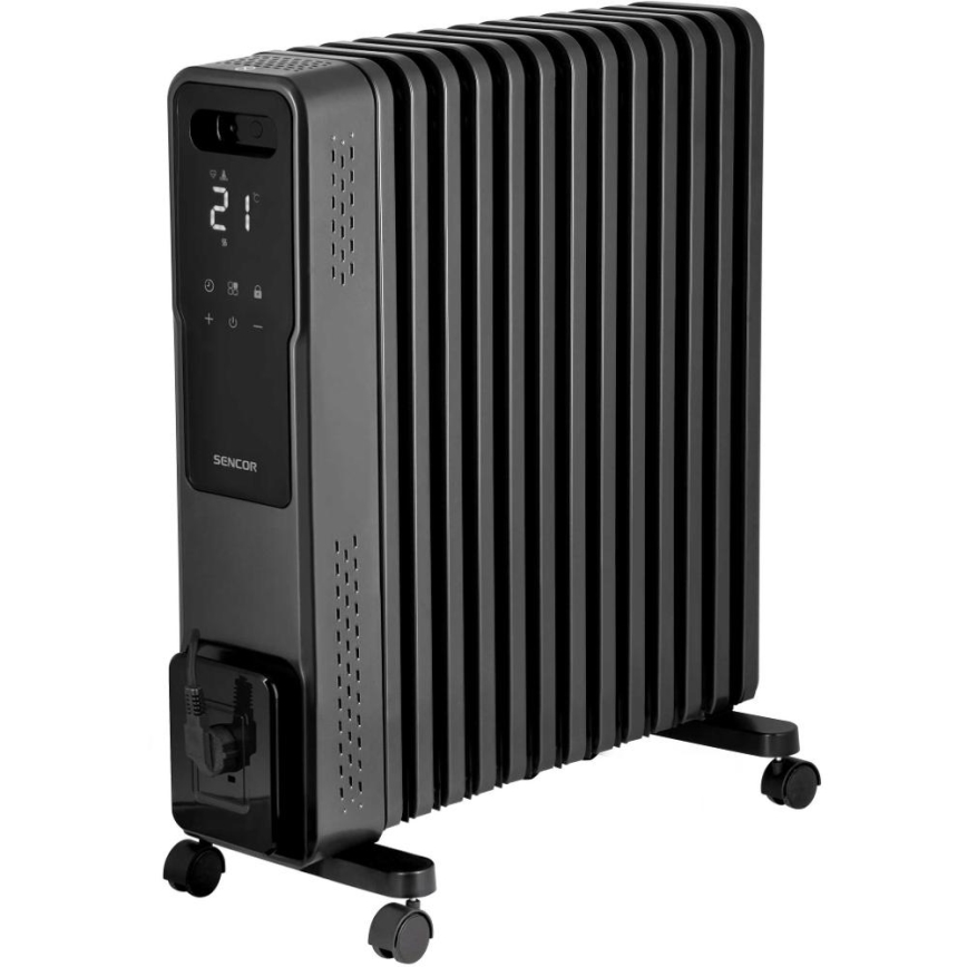 Sencor - Oljefylld radiator med 13 sektioner 1000/1500/2730W/230V Wi-Fi svart