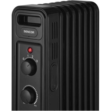 Sencor - Oljeradiator, 7 ribbor, 600/900/1500 W, 230 V, svart