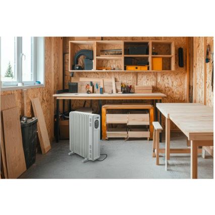 Sencor - Oljefylld radiator med 13 lameller 1000/2500W/230V vit + fjärrkontroll