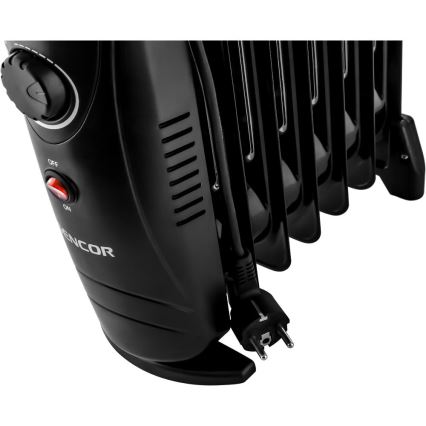 Sencor - Oljeradiator med 7 ribbor, 700 W/230 V, svart