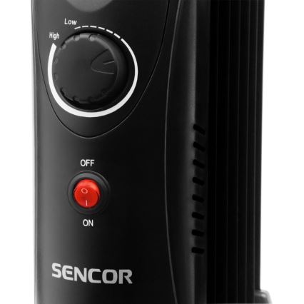 Sencor - Oljeradiator med 7 ribbor, 700 W/230 V, svart