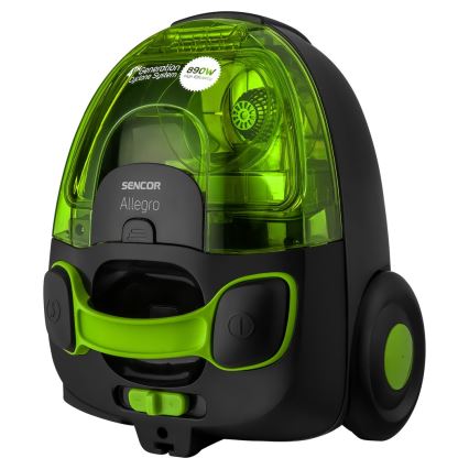 Sencor - Påslös dammsugare 1,5 l 890W/230V grön/svart