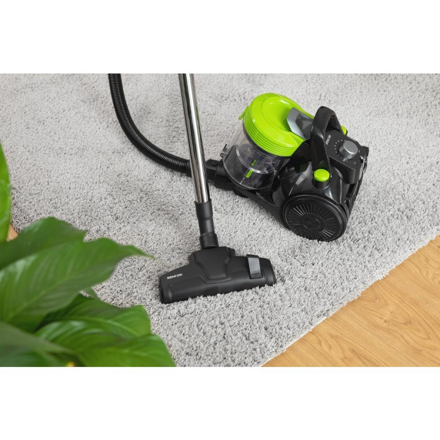 Sencor - Påslös dammsugare 2 l 700W/230V svart/grön