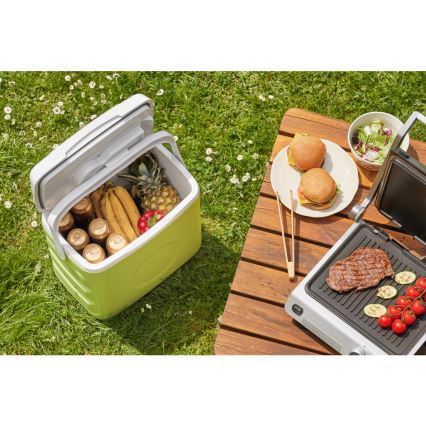 Sencor - Portabelt bilkylskåp 30 l 55W/5V /12V/230V grön/vit