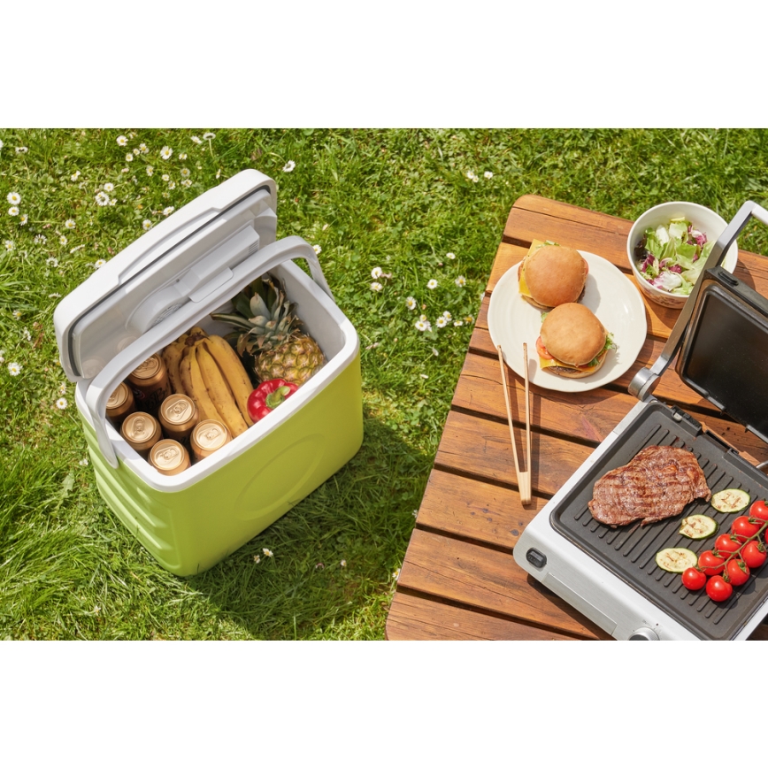 Sencor - Portabelt bilkylskåp 30 l 55W/5V /12V/230V grön/vit