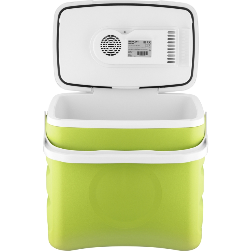 Sencor - Portabelt bilkylskåp 30 l 55W/5V /12V/230V grön/vit