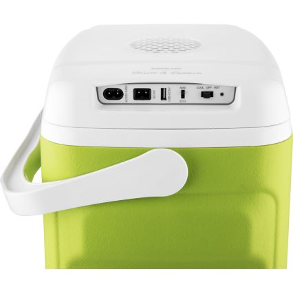Sencor - Portabelt bilkylskåp 30 l 55W/5V /12V/230V grön/vit