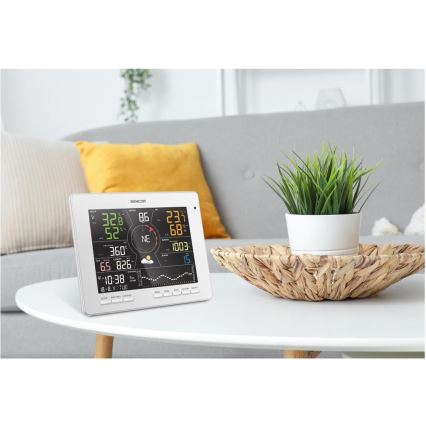 Sencor - Professionell väderstation med färg-LCD-display 5V 1xCR2032 + 3xAA + 2xAA Wi-Fi Tuya