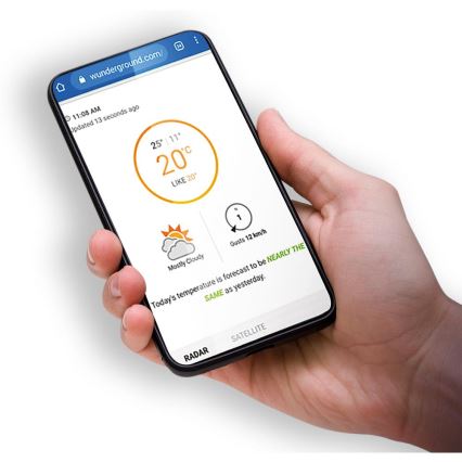 Sencor - Professionell väderstation med färg-LCD-display 5V 1xCR2032 + 3xAA + 2xAA Wi-Fi Tuya