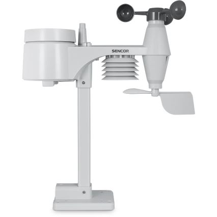 Sencor - Professionell väderstation med färgglad LCD-skärm 5V/1xCR2032 + 3xAA