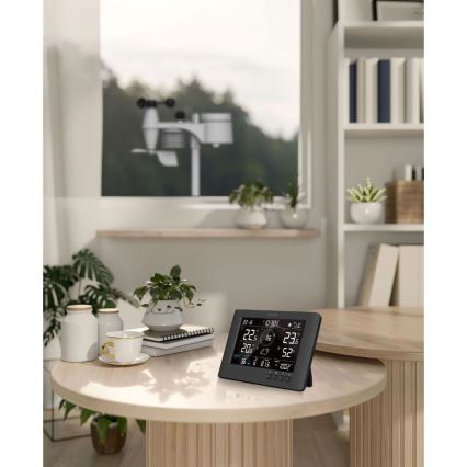 Sencor - Professionell väderstation med färg-LCD-display och väckarklocka 5V/1xCR2032 + 3xAA