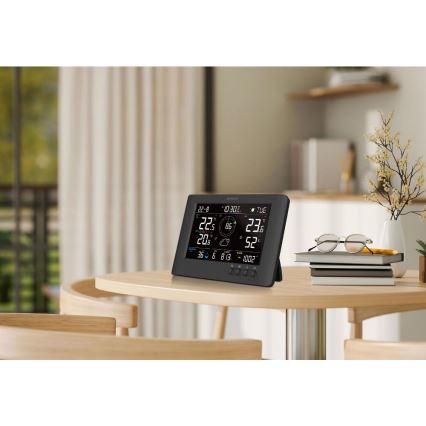 Sencor - Professionell väderstation med färg-LCD-display och väckarklocka 5V/1xCR2032 + 3xAA