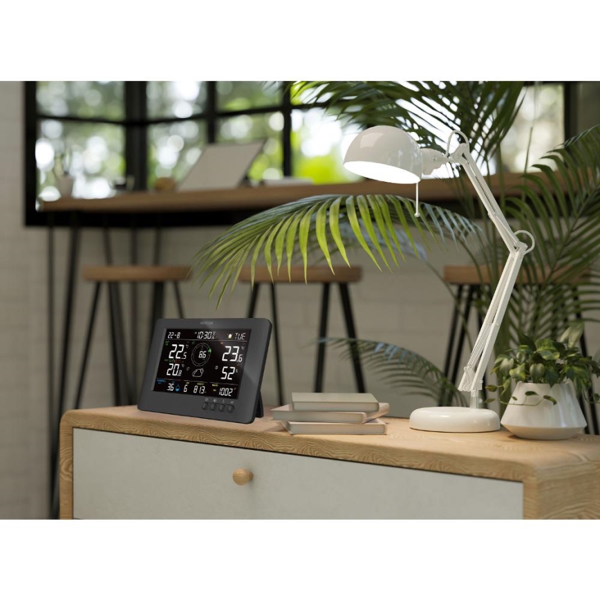 Sencor - Professionell väderstation med färg-LCD-display och väckarklocka 5V/1xCR2032 + 3xAA