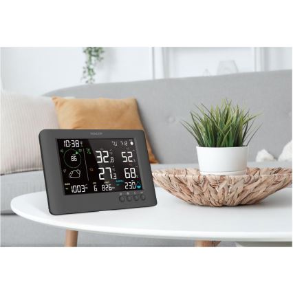 Sencor - Professionell väderstation med färg-LCD-display och väckarklocka 5V/1xCR2032 + 3xAA Wi-Fi