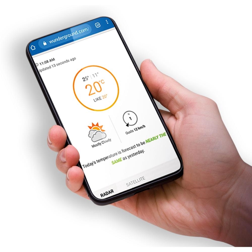 Sencor - Professionell väderstation med färg-LCD-display och väckarklocka 5V/1xCR2032 + 3xAA Wi-Fi