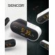 Sencor - Radio väckarklocka med LED display och projektor 5W/230V svart