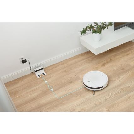 Sencor - Robotdammsugare med mop 2-i-1 18W/1500 mAh vit + fjärrkontroll