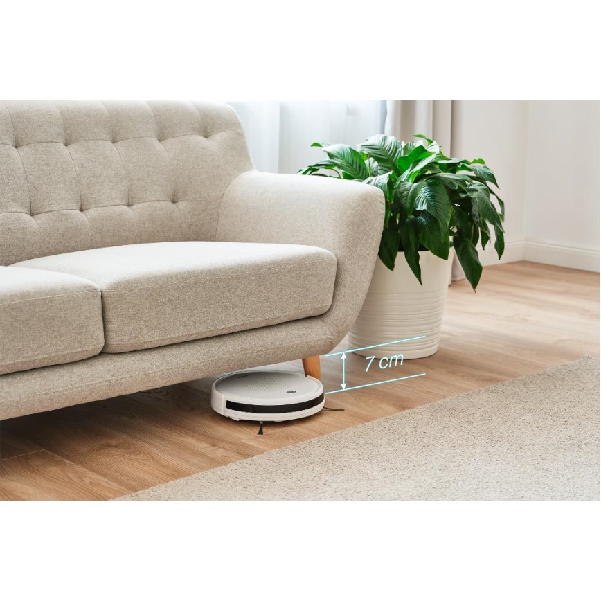 Sencor - Robotdammsugare med mop 2-i-1 18W/1500 mAh vit + fjärrkontroll