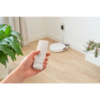 Sencor - Robotdammsugare med mop 2-i-1 18W/1500 mAh vit + fjärrkontroll
