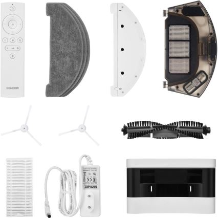 Sencor - Robotdammsugare med mopp 2-i-1 50 W/5000 mAh Wi‑Fi vit + fjärrkontroll