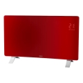 Sencor - Smart elektrisk direktvärmare/konvektor 1200/2400W/230V IP24 Wi-Fi röd