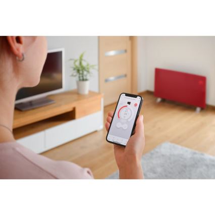 Sencor - Smart elektrisk direktvärmare/konvektor 1200/2400W/230V IP24 Wi-Fi röd