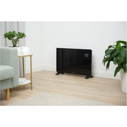Sencor - Smart elektrisk direktvärmare/konvektor 2000 W/230 V IP24 Wi-Fi svart + fjärrkontroll