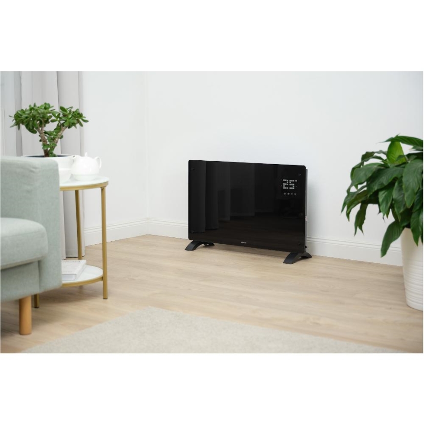 Sencor - Smart elektrisk direktvärmare/konvektor 2000 W/230 V IP24 Wi-Fi svart + fjärrkontroll