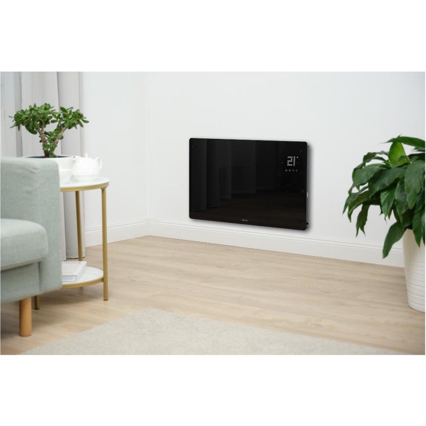 Sencor - Smart elektrisk direktvärmare/konvektor 2000 W/230 V IP24 Wi-Fi svart + fjärrkontroll
