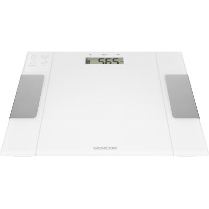 Sencor - Smart fitness våg 1xCR2032 vit 