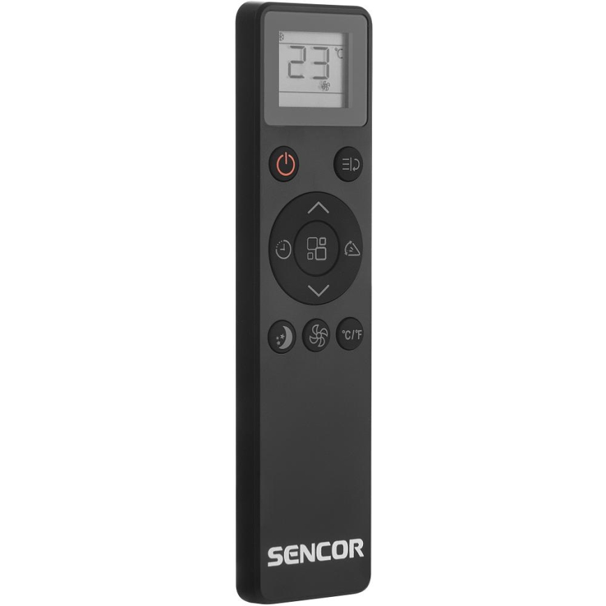 Sencor - Smart mobil luftkonditionering 4-i-1 med komplett tillbehör 900W/230V 9000 BTU Wi-Fi svart + fjärrkontroll