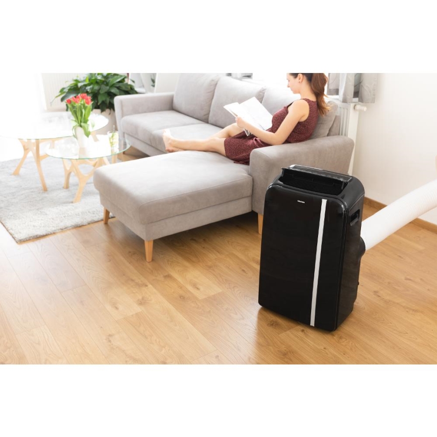 Sencor - Smart mobil luftkonditionering 3i1 med kompletta tillbehör 1450W/230V 12000 BTU Wi-Fi svart + fjärrkontroll