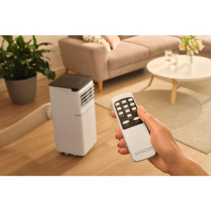 Sencor - Smart portabel luftkonditionering 3-i-1 inklusive komplett tillbehör 1020W/230V 10000 BTU Wi-Fi vit + fjärrkontroll