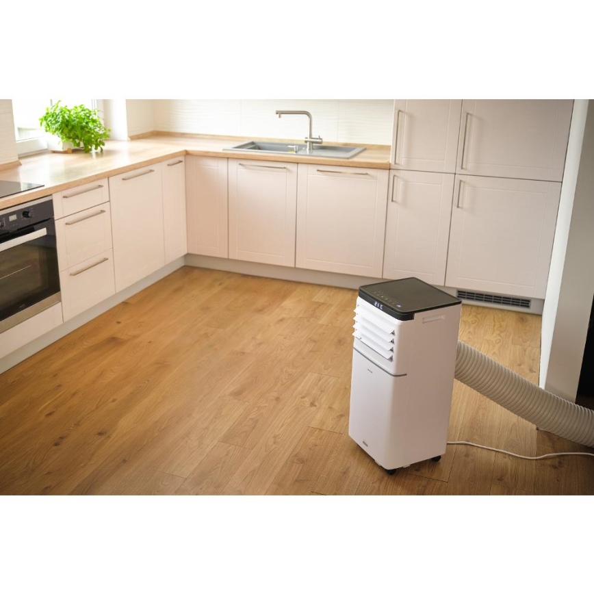 Sencor - Smart portabel luftkonditionering 3-i-1 inklusive komplett tillbehör 1020W/230V 10000 BTU Wi-Fi vit + fjärrkontroll