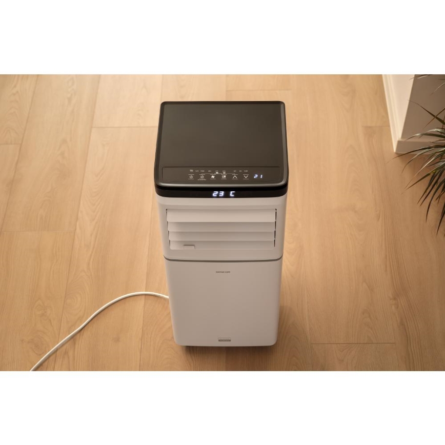 Sencor - Smart portabel luftkonditionering 3-i-1 inklusive komplett tillbehör 1020W/230V 10000 BTU Wi-Fi vit + fjärrkontroll