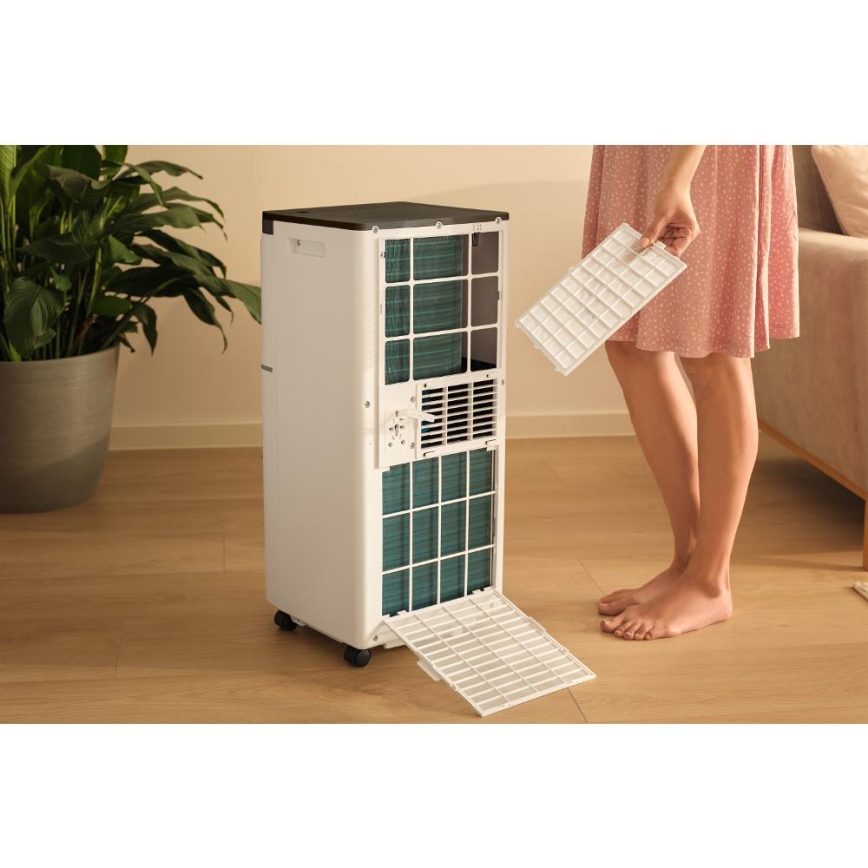 Sencor - Smart portabel luftkonditionering 3-i-1 inklusive komplett tillbehör 1020W/230V 10000 BTU Wi-Fi vit + fjärrkontroll