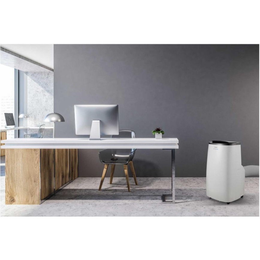 Sencor - Smart portabel luftkonditionering 4-i-1 inklusive komplett tillbehörspaket 1750W/230V 18000 BTU Wi-Fi vit + fjärrkontroll
