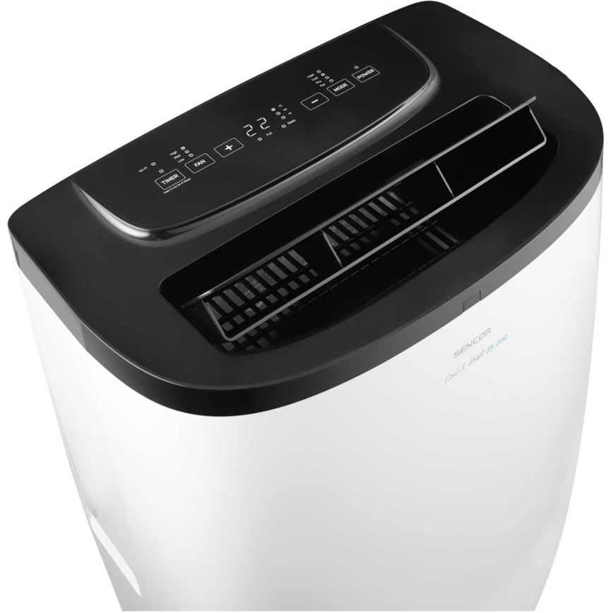 Sencor - Smart portabel luftkonditionering 4-i-1 inklusive komplett tillbehörspaket 1750W/230V 18000 BTU Wi-Fi vit + fjärrkontroll