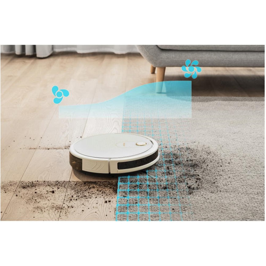 Sencor - Smart robotdammsugare med mop 2-i-1 28W/2600 mAh Wi-Fi vit + fjärrkontroll