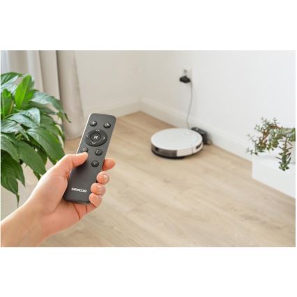 Sencor - Smart robotdammsugare med mop 2-i-1 28W/2600 mAh Wi-Fi vit + fjärrkontroll